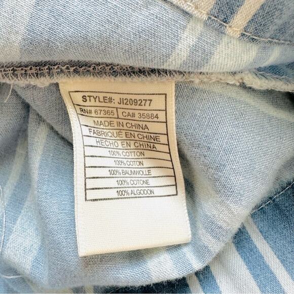 Jack by BB Dakota Skirt Ivanna Blue Striped Raw Hem Chambray Mini Size 2 NEW - Picture 11 of 12